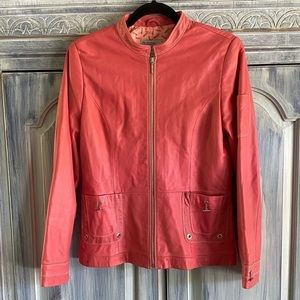 Unique & beautiful BRADLEY Bayou Coral Leather Jacket. Great condition.
